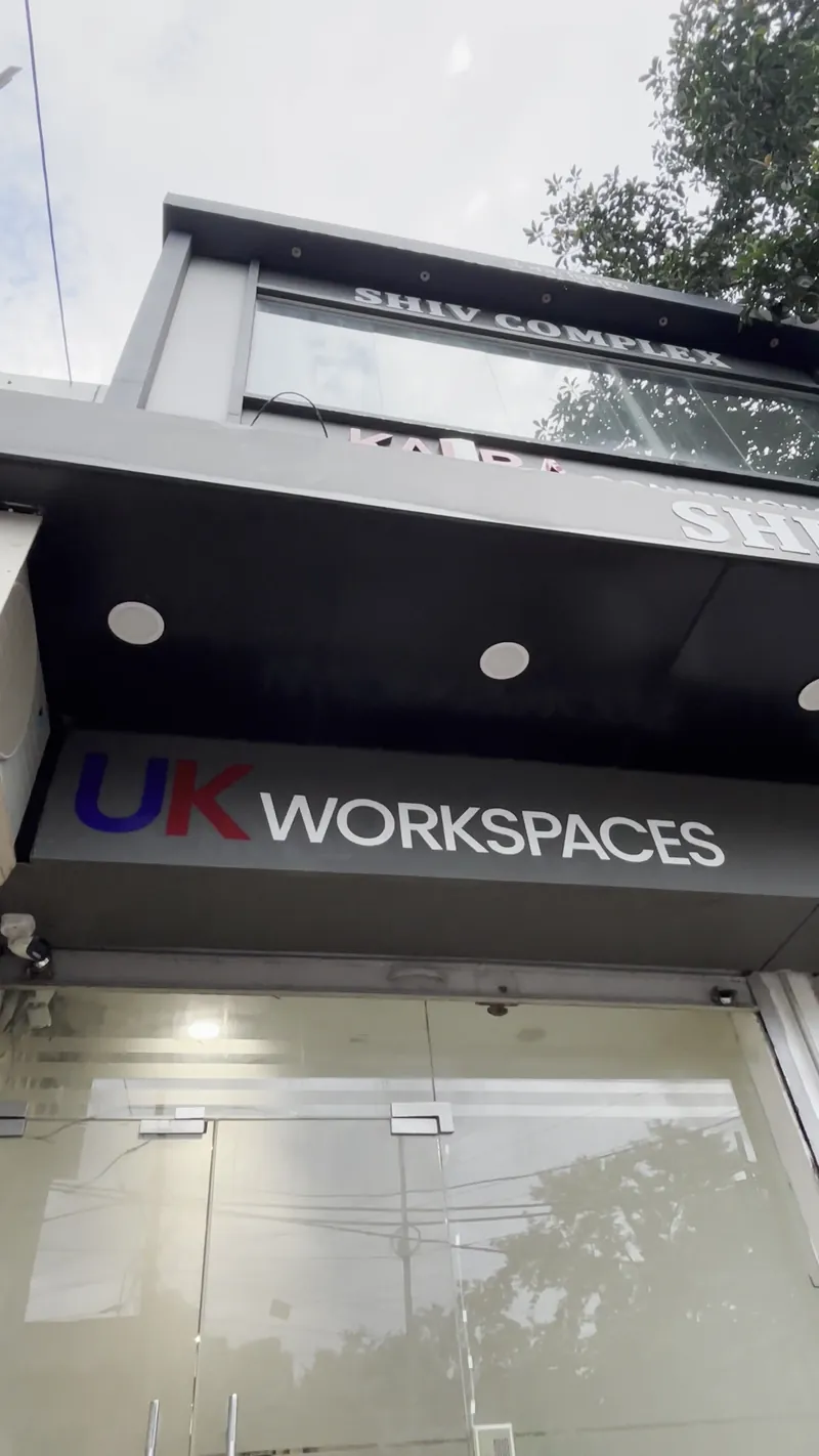 UK Workspaces sign above the entrance